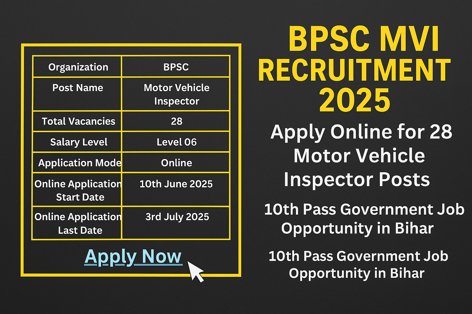 BPSC MVI Recruitment 2025