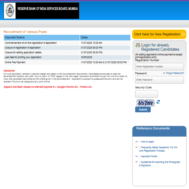 RBI Officer Grade A / B Recruitment 2025